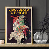 Vintage Gold Framed Canvas Print - Cioccolato Venchi 90cm x 135cm Art Piece