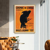 Cognac de l’Aigle Gold Framed Canvas Art - 90cm x 135cm