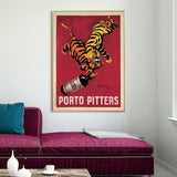 Vintage Gold Framed Canvas Art - Porto Pitters 90cm x 135cm