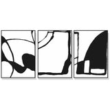 Black and White Canvas Wall Art Set - 70cm x 100cm Framed Prints (3 Pieces)