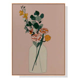 Bohemian Floral Canvas Art with Wood Frame - 90cm x 135cm