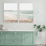 Coastal Canvas Art Prints with White Frames - 70cm x 100cm (Set of 2)