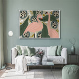 Flamingo Canvas Art in White Frame - 100cm x 150cm