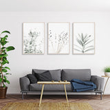 Lavender Eucalyptus Canvas Wall Art Set - 70cm x 100cm with Wooden Frame