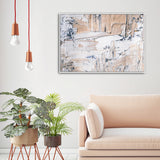 Framed Modern Abstract Canvas Art - 90cm x 135cm Oil Painting with White Frame