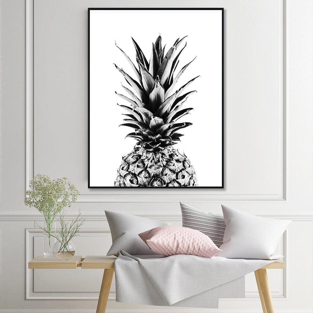 Pineapple Canvas Wall Art with Black Frame – 90cm x 135cm