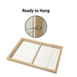 Beige and Sage Green Canvas Wall Art Set with Gold Frame - 90cm x 135cm