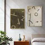 Neutral Composition Wall Art Set - 40x60cm Gold Framed Canvas Prints (2 Pieces)