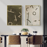 Neutral Composition Wall Art Set with Gold Framed Canvas (80cm x 120cm)