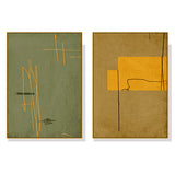 Elegant Gold Framed Canvas Wall Art - 80cm x 120cm United Study (Set of 2)