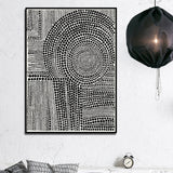 Clustered Dots B Canvas Art in Black Frame - 40cm x 60cm