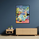 Canvas Wall Art - Summer Smile B - 90cm x 135cm with Black Floating Frame