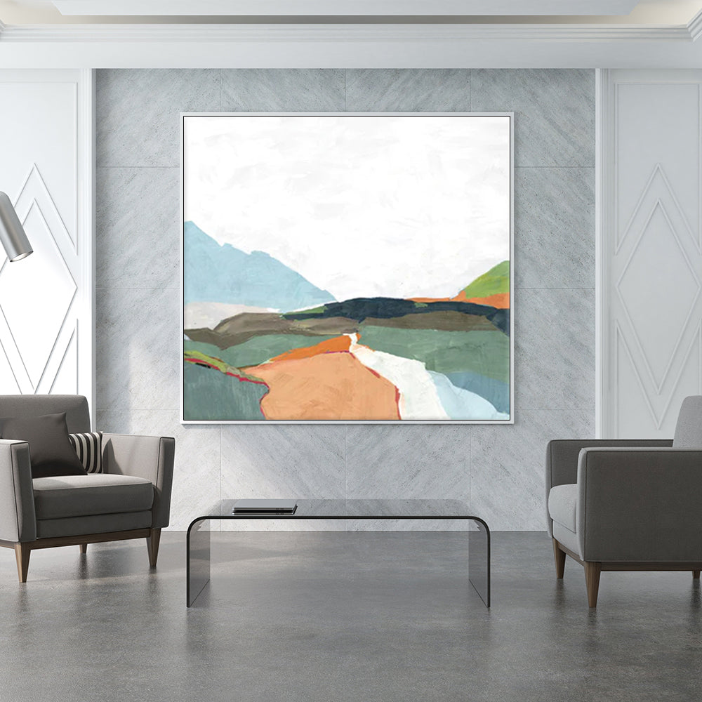 Canvas Wall Art - April Morning in White Frame (90cm x 90cm)