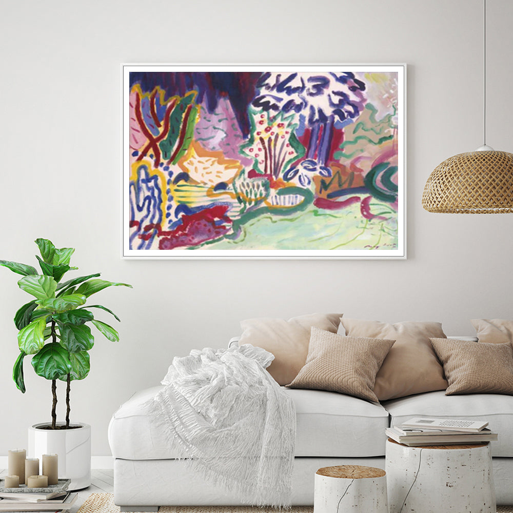 Late Summer Canvas Wall Art with White Floating Frame - 40cm x 60cm