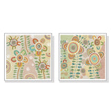 Charming 80cmx80cm Canvas Wall Art Set with Elegant White Frames