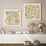 Charming 80cmx80cm Canvas Wall Art Set with Elegant White Frames