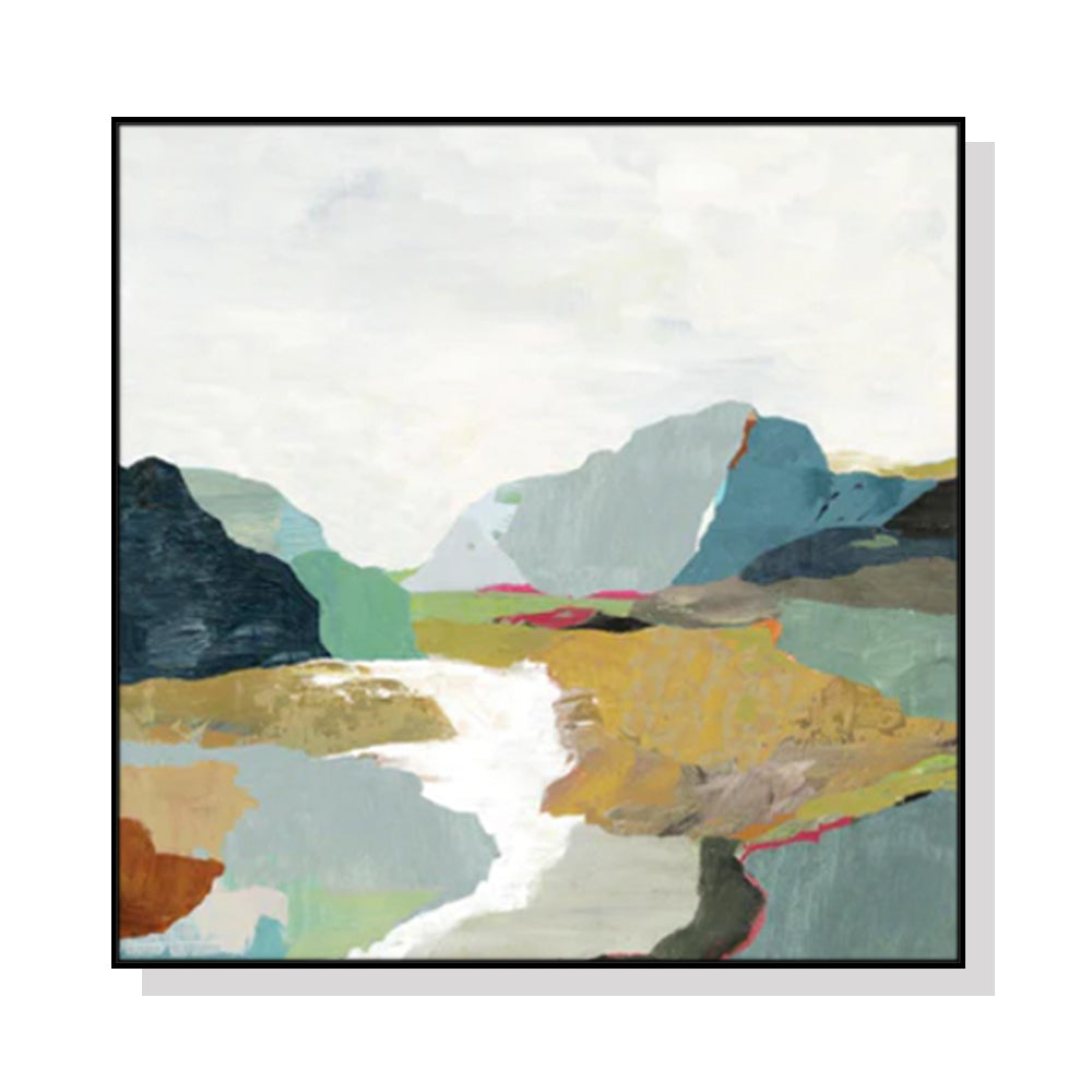 September Afternoon Canvas Wall Art with Black Floating Frame - 90cm x 90cm