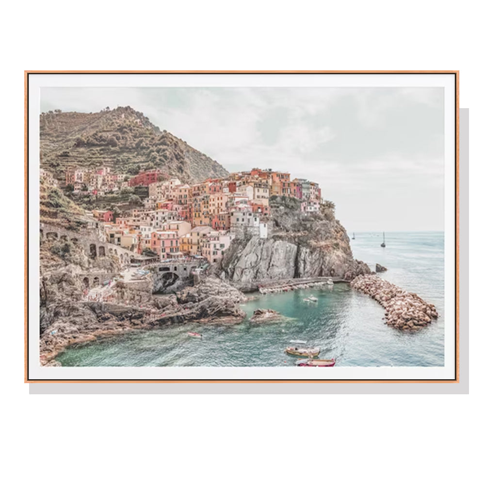 Cinque Terre Canvas Wall Art - 40x60cm Framed Print with Floating Effect