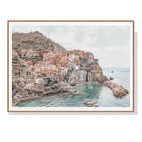 Stunning Cinque Terre Canvas Art with Wooden Frame - 100cm x 150cm