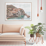 Stunning Cinque Terre Canvas Art with Wooden Frame - 100cm x 150cm