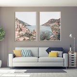 Framed Canvas Art: 40cmx60cm Positano Italy - Set of 2 Prints