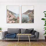 Framed Canvas Art: 40cmx60cm Positano Italy - Set of 2 Prints