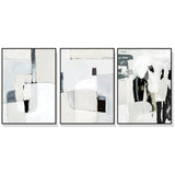 Elegant 3-Piece Black Framed Canvas Wall Art Set - 70cm x 100cm Soft Spoken Design