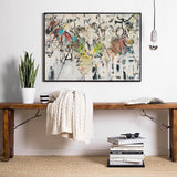 Abstract White Dream Canvas Art with Black Framing - 40cm x 60cm