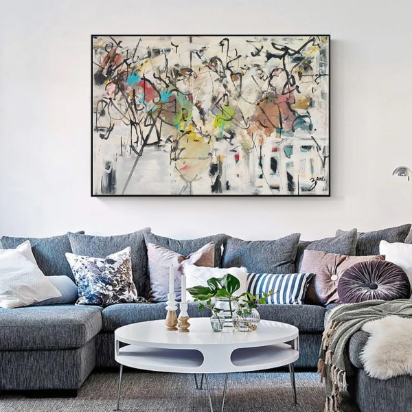 Abstract Dreamscape Canvas Art 100cm x 150cm with Black Frame