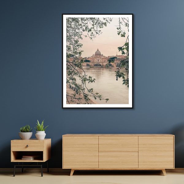 Rome Cityscape Canvas Art with Black Floating Frame - 90cm x 135cm