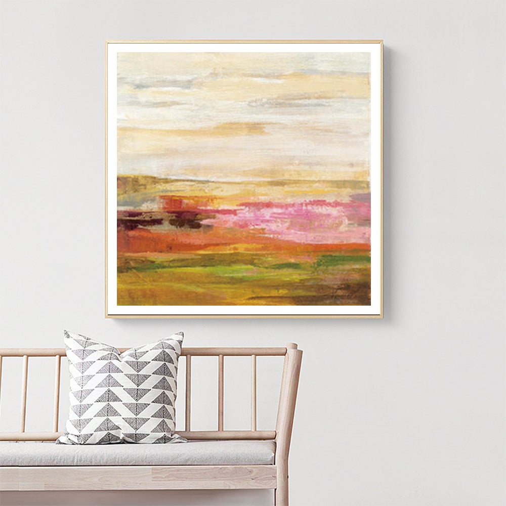 Blooming Field Canvas Art with Gold Frame - 70cm x 70cm