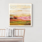 Canvas Art Print: 80cmx80cm Golden Framed Blooming Field