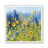 Joyful in July Canvas Wall Art - 70x70cm with White Frame