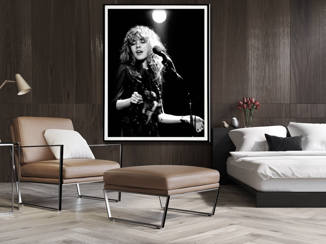 Stevie Nicks Concert Canvas Art - 70cm x 100cm Framed Print with Floating Effect