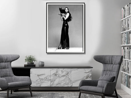 Cher Music Black and White Canvas Wall Art - 70cm x 100cm Framed Print