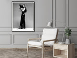 Cher Music Canvas Art - 90cm x 135cm Black and White with Black Frame