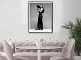 Cher Music Canvas Art - 90cm x 135cm Black and White with Black Frame