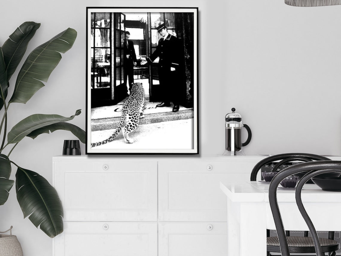 Luxury Leopard Jewelry Shop Canvas Art with Black Frame - 70cm x 100cm