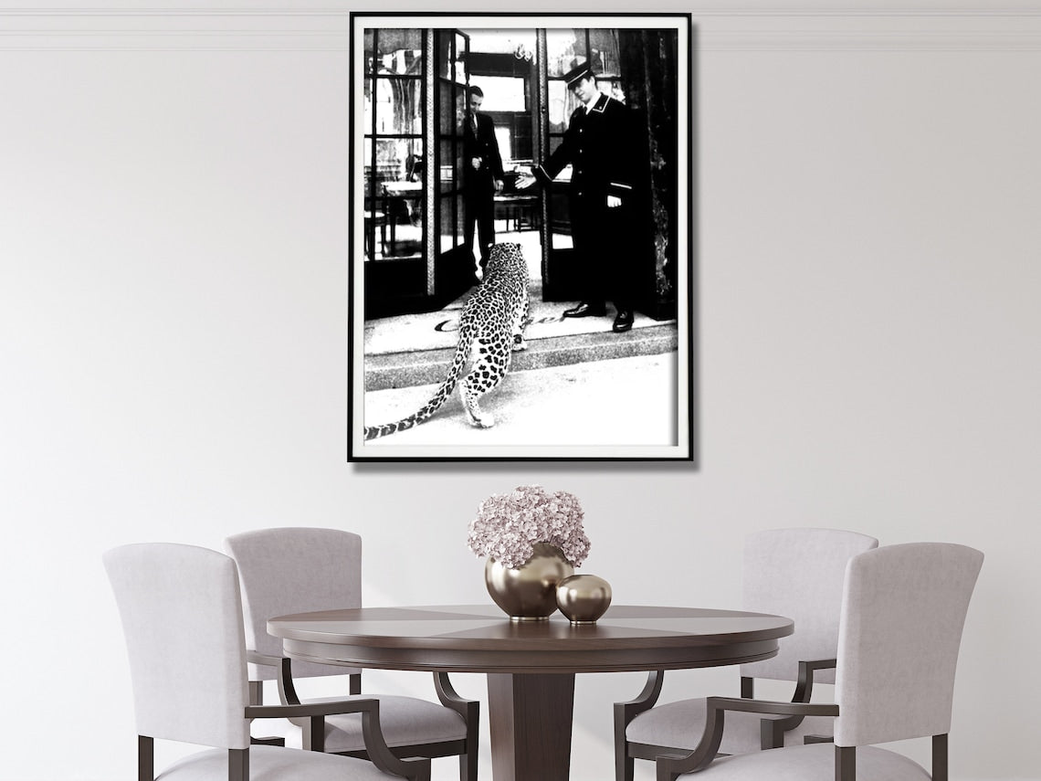 Luxury Leopard Jewelry Shop Canvas Art with Black Frame - 70cm x 100cm