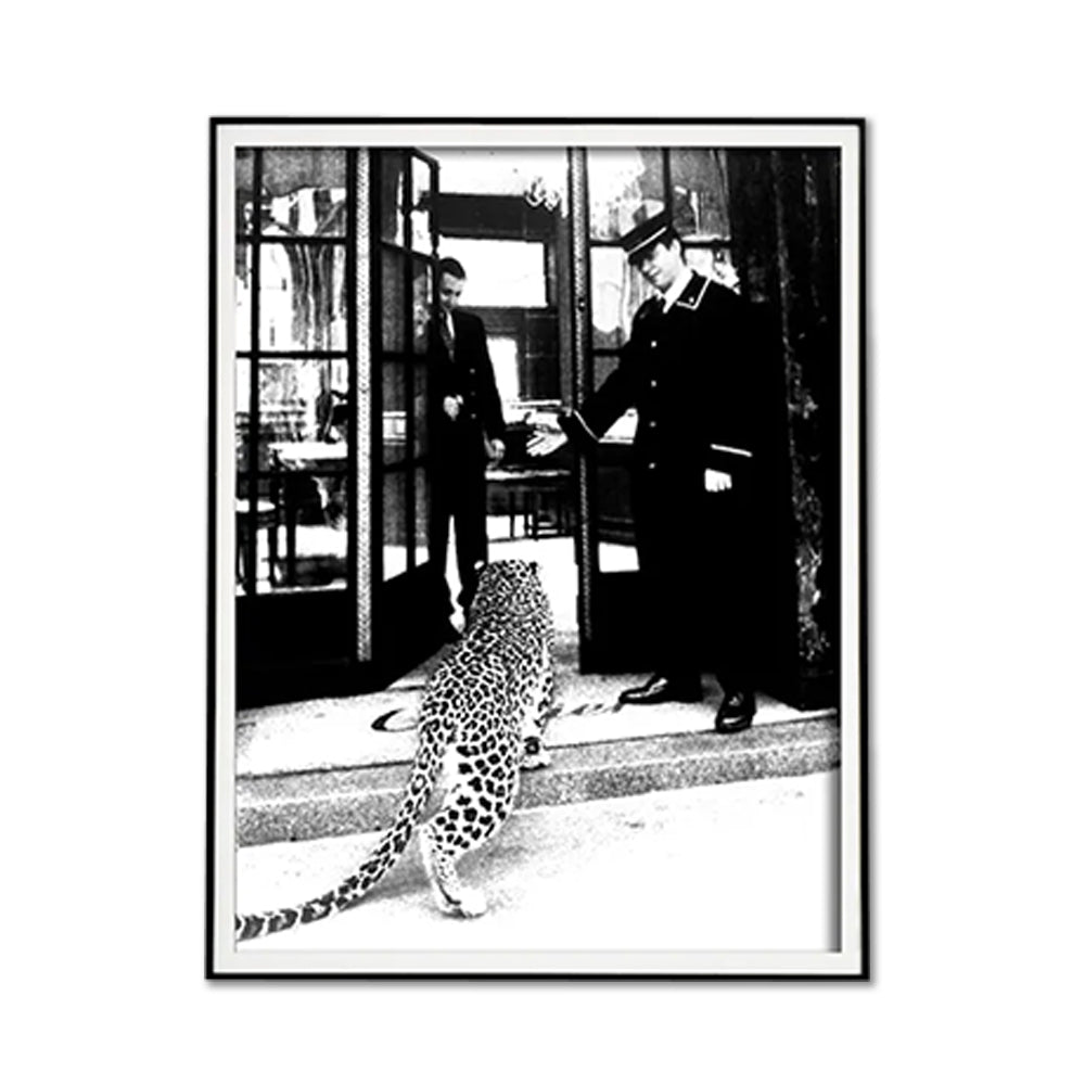 Luxury Leopard Jewelry Shop Canvas Art - 80x120cm Framed Print with Floating Effect