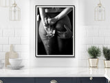 Elegant Canvas Wall Art: 100cm x 150cm Woman Enjoying Wine at the Bar with Black Frame