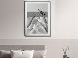 Vintage Feminist Fashion Canvas Wall Art - 40cm x 60cm with Black Floating Frame