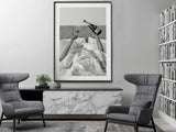 Vintage Feminist Fashion Wall Art - 50x70cm Canvas Print in Black Frame