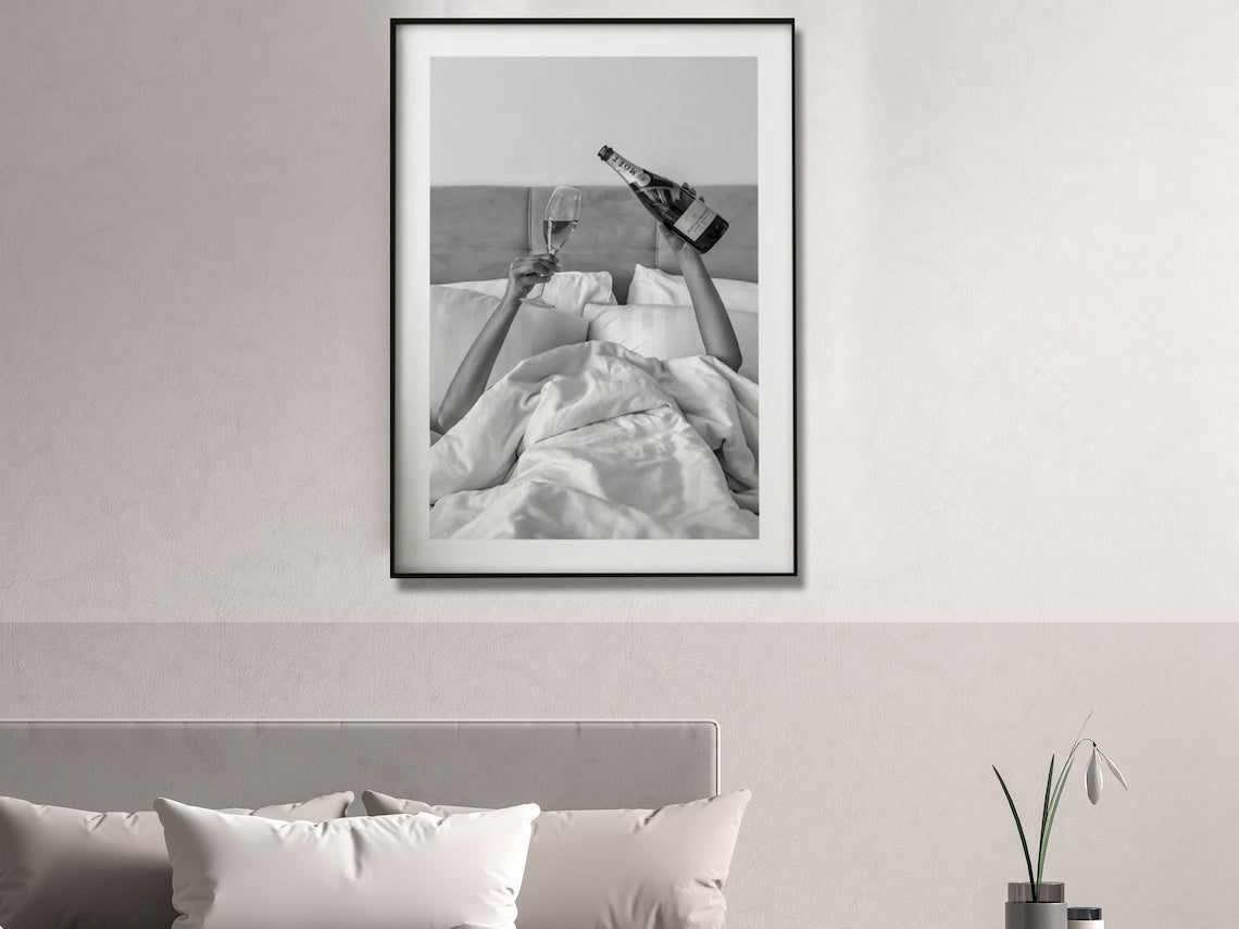 Vintage Feminist Fashion Wall Art - 50x70cm Canvas Print in Black Frame