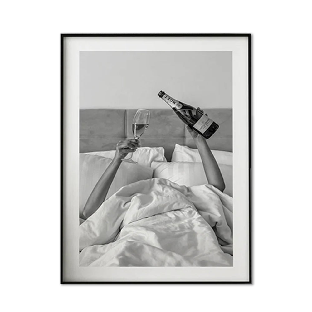 Vintage Feminist Fashion Wall Art - 90x135cm Canvas Print with Black Floating Frame