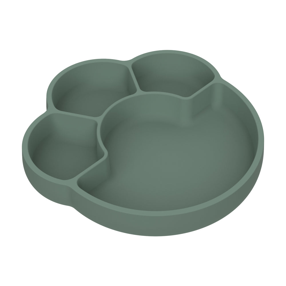 Remi Silicone Divider Plate - Olive Green