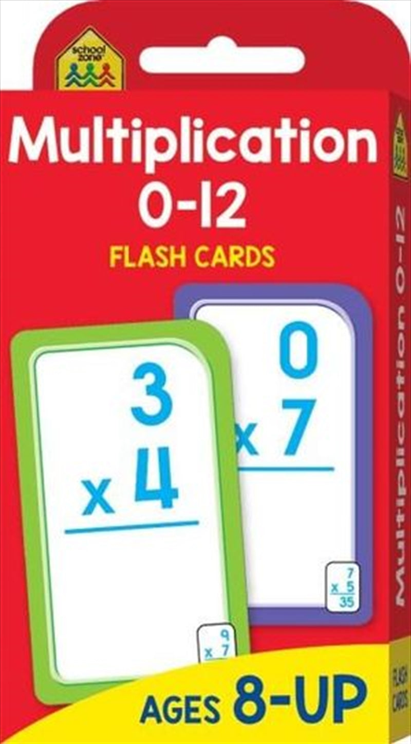 Vibrant Multiplication Flash Cards 0-12 for Kids by School Zone