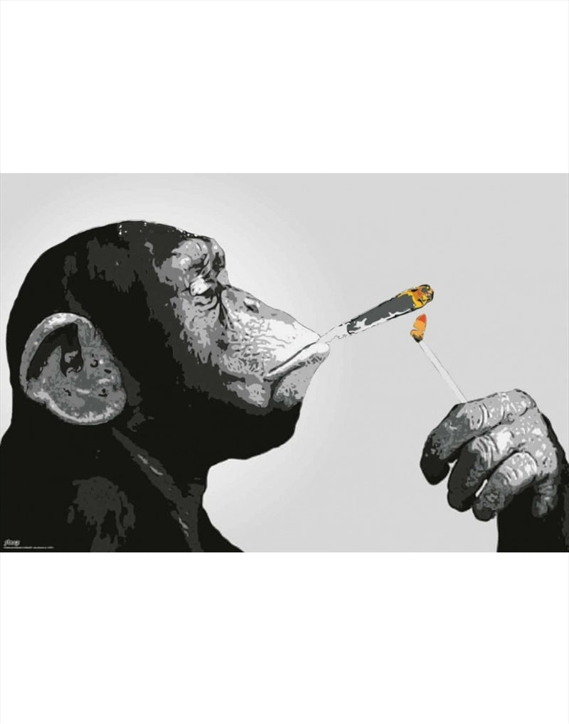 Charming Chimpanzee Smoking Poster