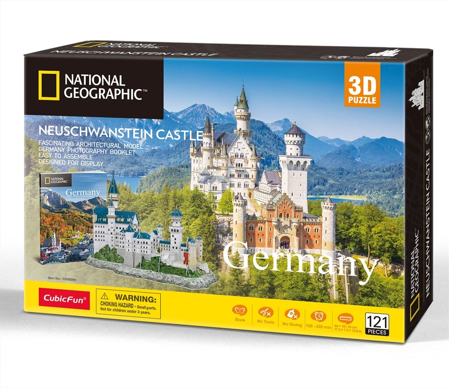 National Geographic 3D Puzzle of Neuschwanstein Castle - 128 Pieces