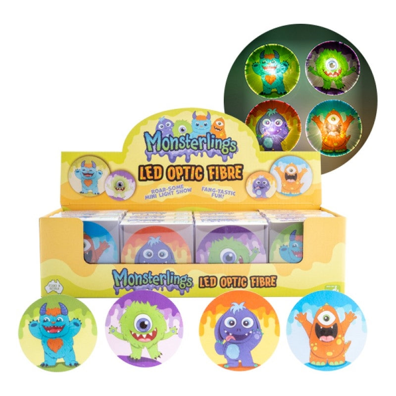 Monsterlings Glowing Fiber Optic Lights with Suction Cups (Assorted Designs)